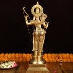 Brass Superfine Lord Rama Statue | 27" x 13" x 9" (68.6 x 33 x 22.9 cm) | 16 kg Premium Temple Grade Art | Magnificent Divine Murti | Sacred Collection